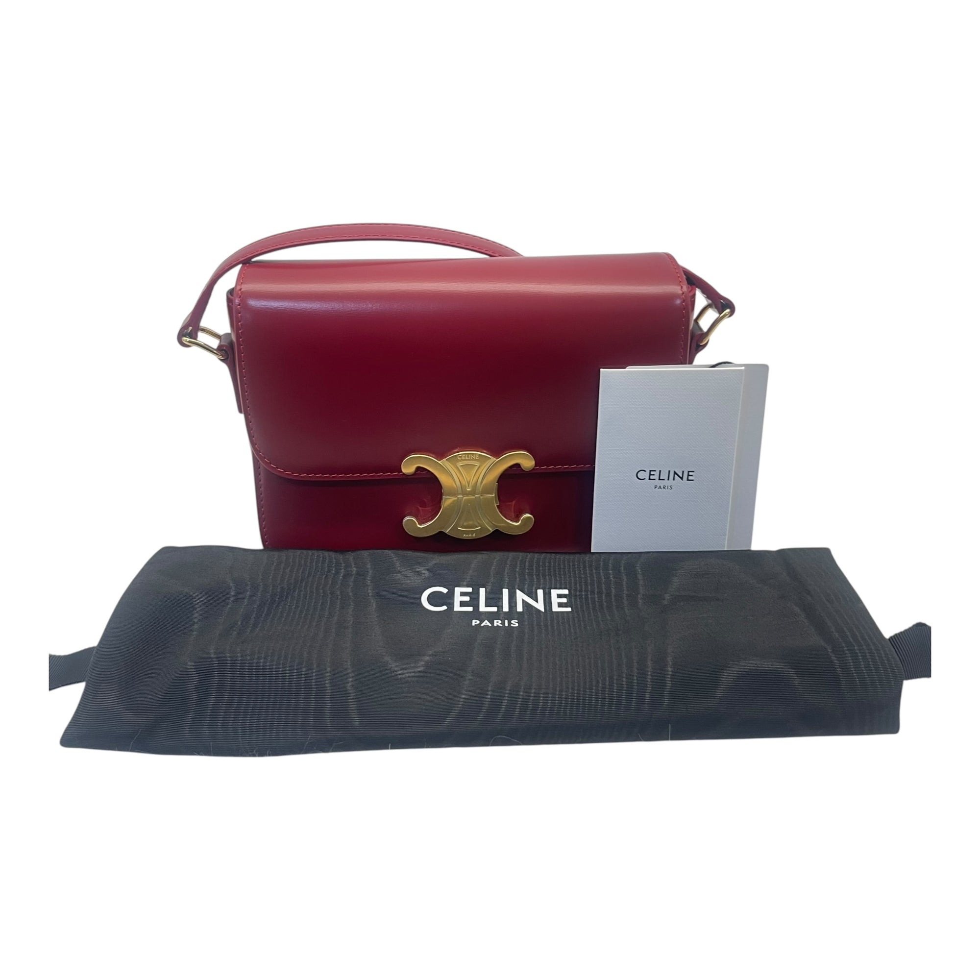 Celine Red Calfskin Leather Crossbody Bag