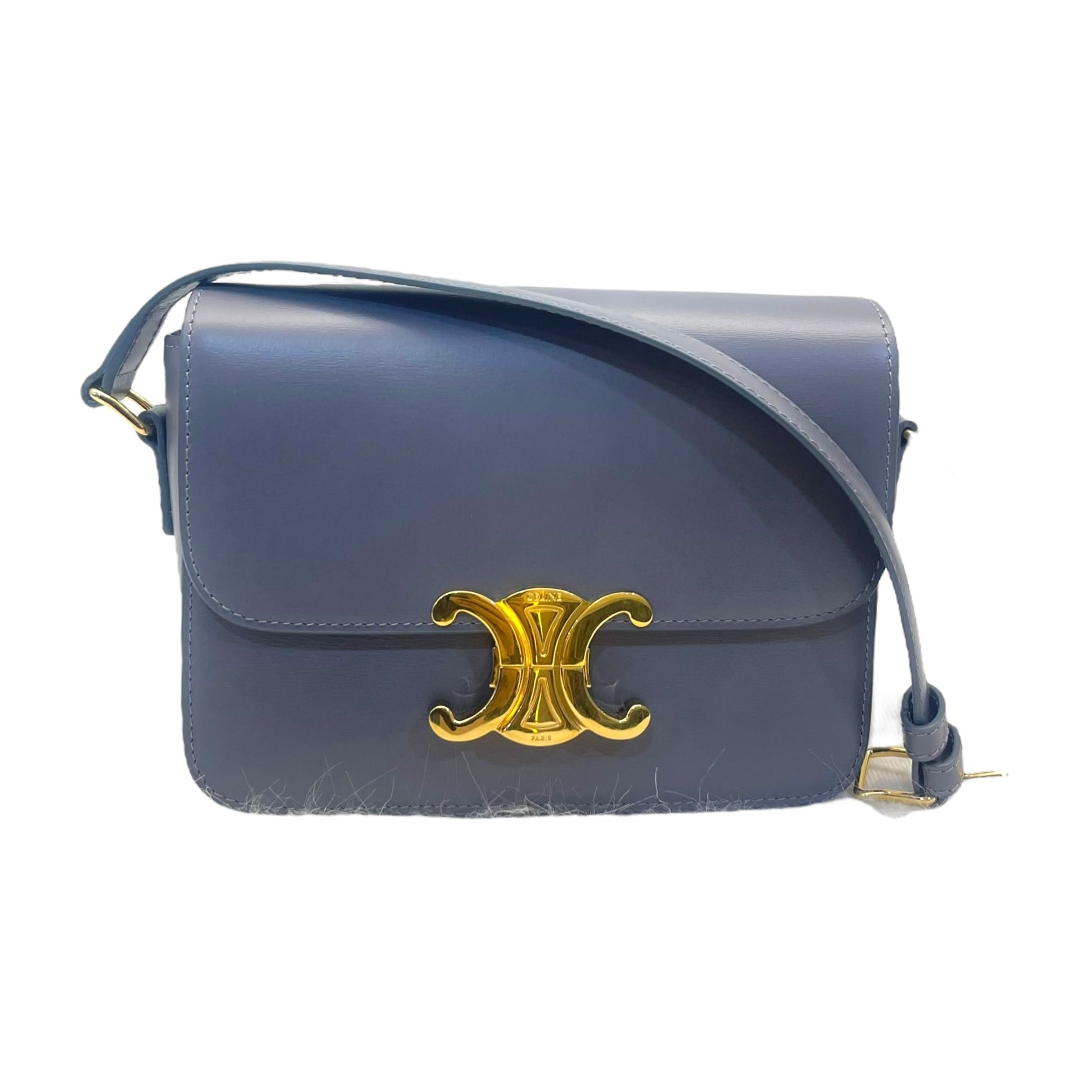 Celine Grey Calfskin Leather Crossbody Bag