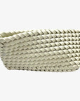 Bottega Veneta White Intrecciato Leather Structure Clutch