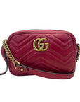 Gucci GG Marmont Leather Handbag in Red
