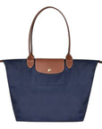 Longchamp Navy Foldable Large Tote Bag