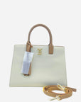 Burberry Ivory/Brown Leather and Canvas Mini Frances Tote Bag