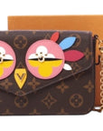 Louis Vuitton Brown Monogram Canvas Lovely Birds Pochette Felicie Bag