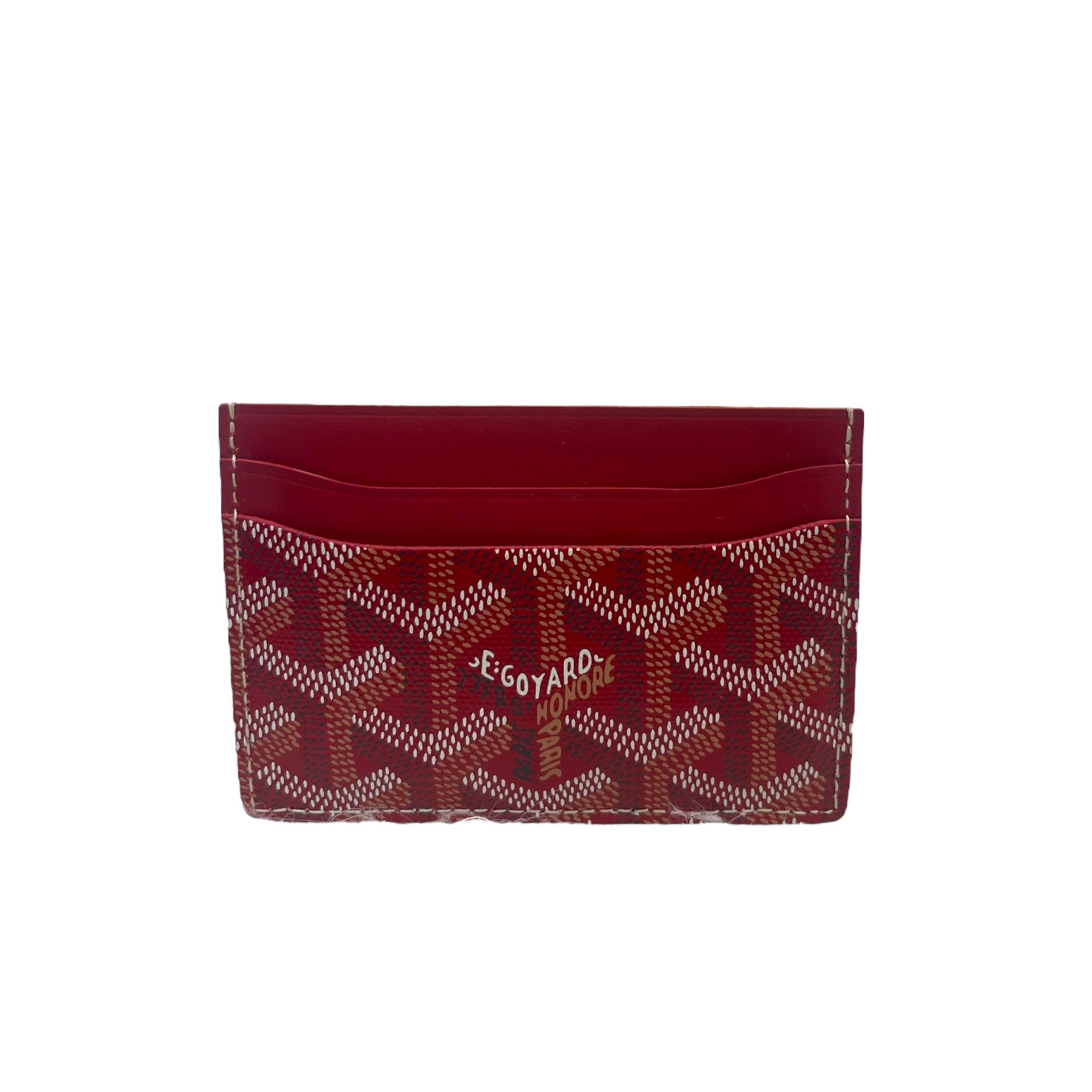 Goyard Red Goyardine Coated Canvas and Leather Saint Sulpice Card Holder