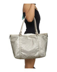 Gucci GG Implementation Silver Tote Bag