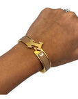 Hermes Clic Clac H Enamel Gold Plated Bracelet