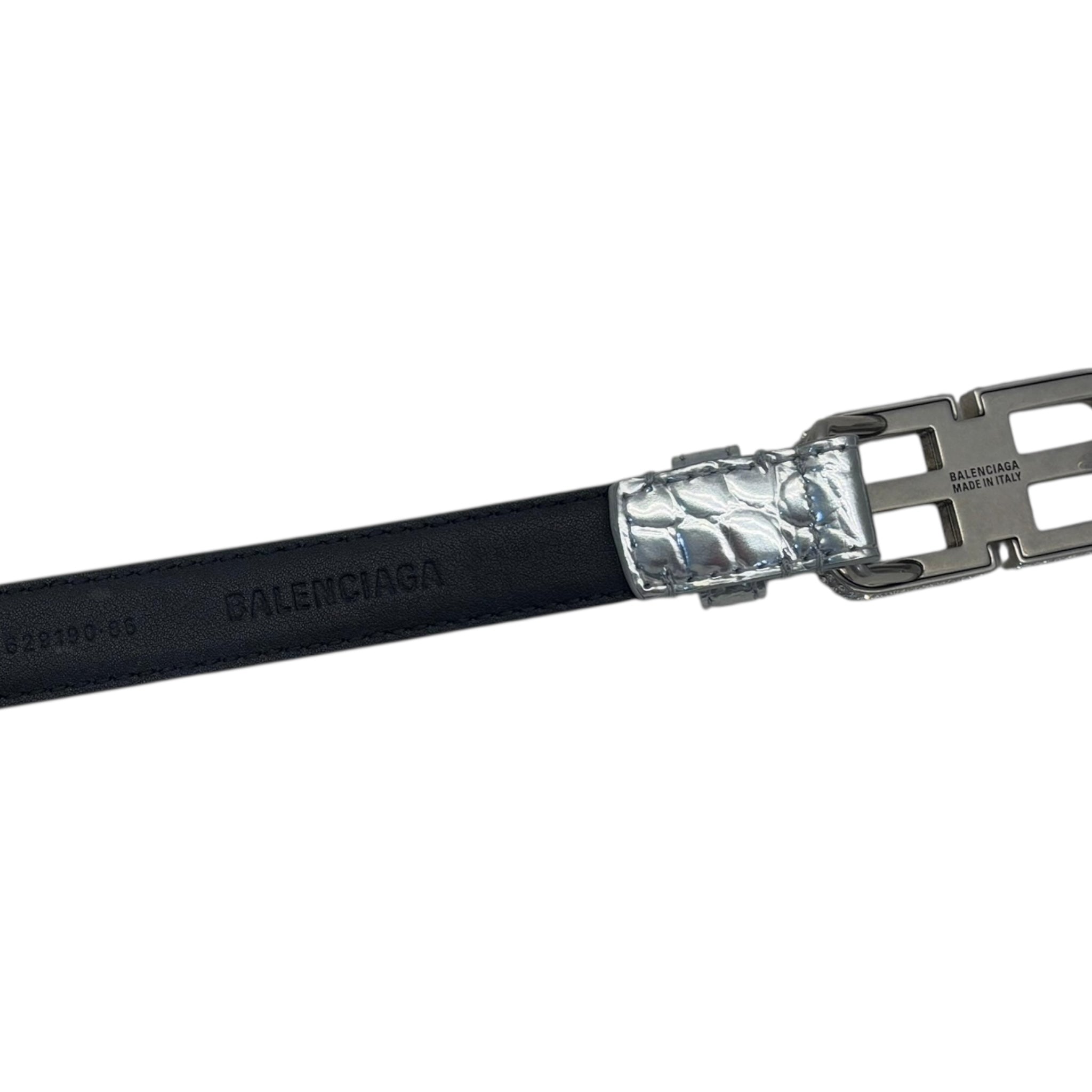 Balenciaga Women's BB Hourglass Silver Embellished Belt