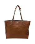 Tory Burch Brown Embossed Leather Bryant East West Tote Bag
