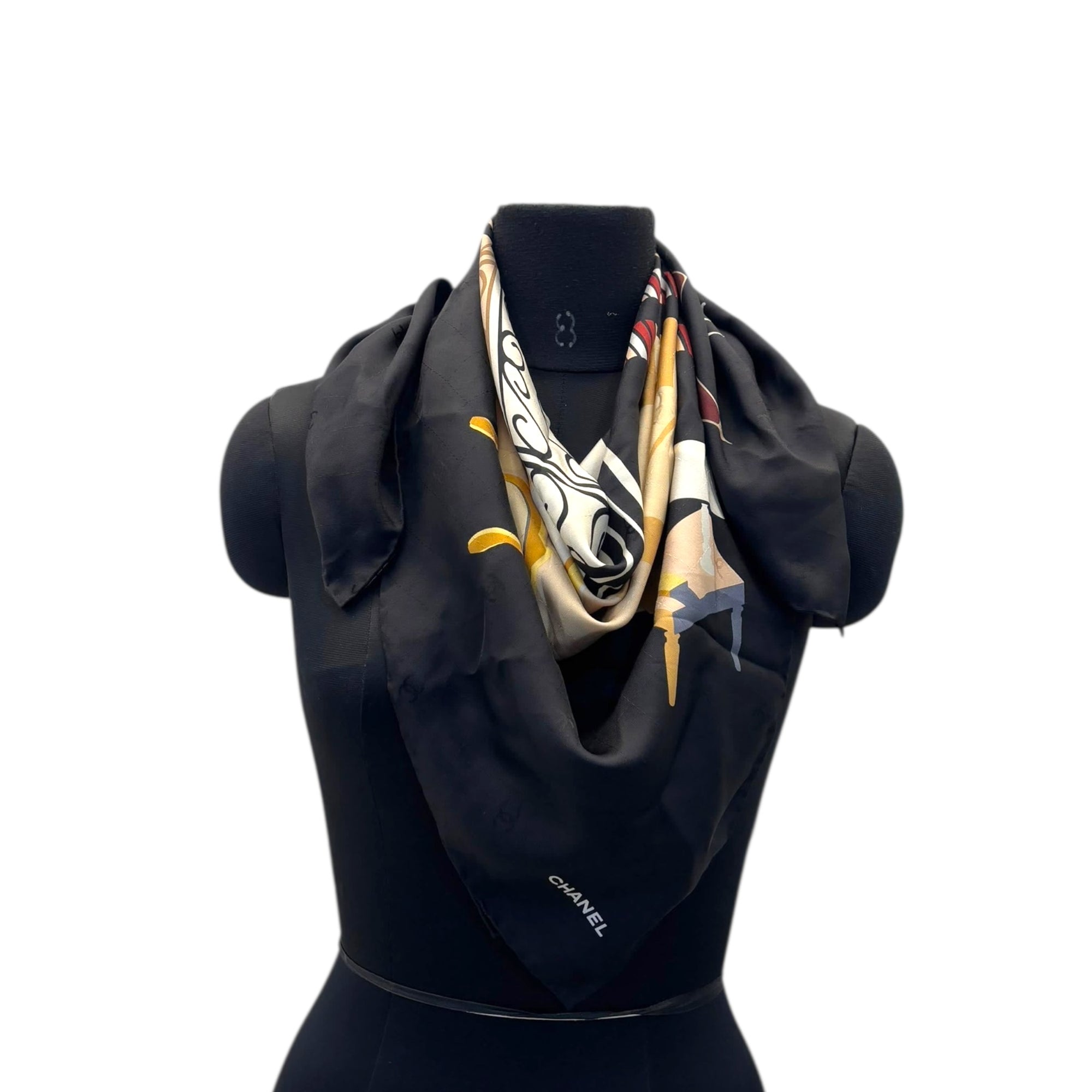 Chanel Coco Mademoiselle CC Window Silk Scarf