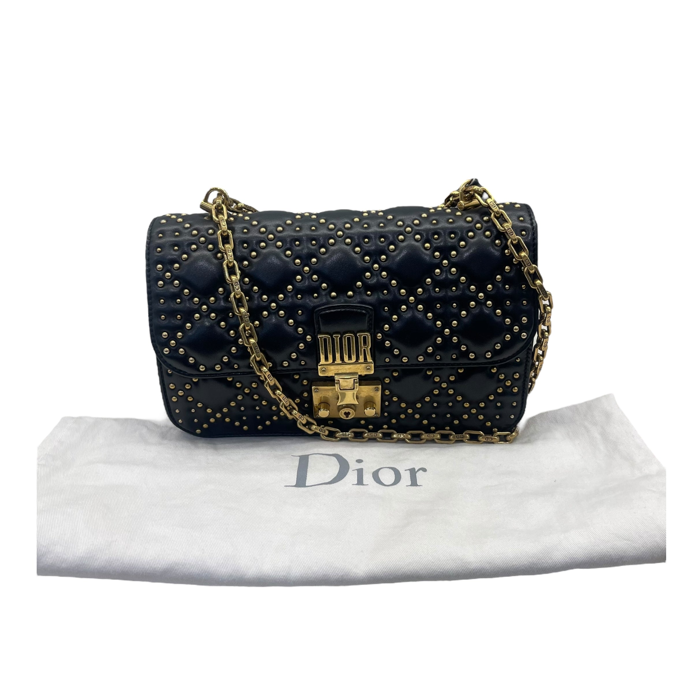 Dior Black Leather Dioraddict Flap Shoulder Bag
