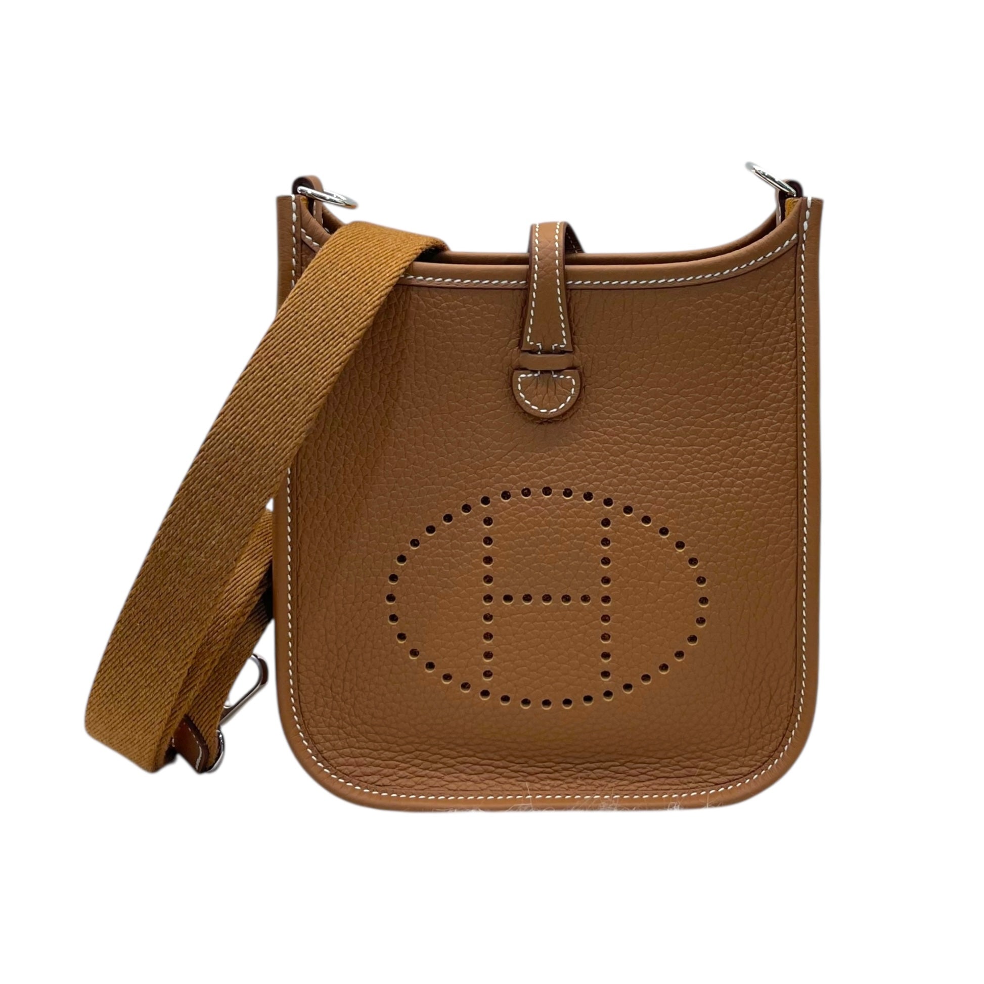 Hermes Mini Evelyne 16 TPM in Tan with SHW
