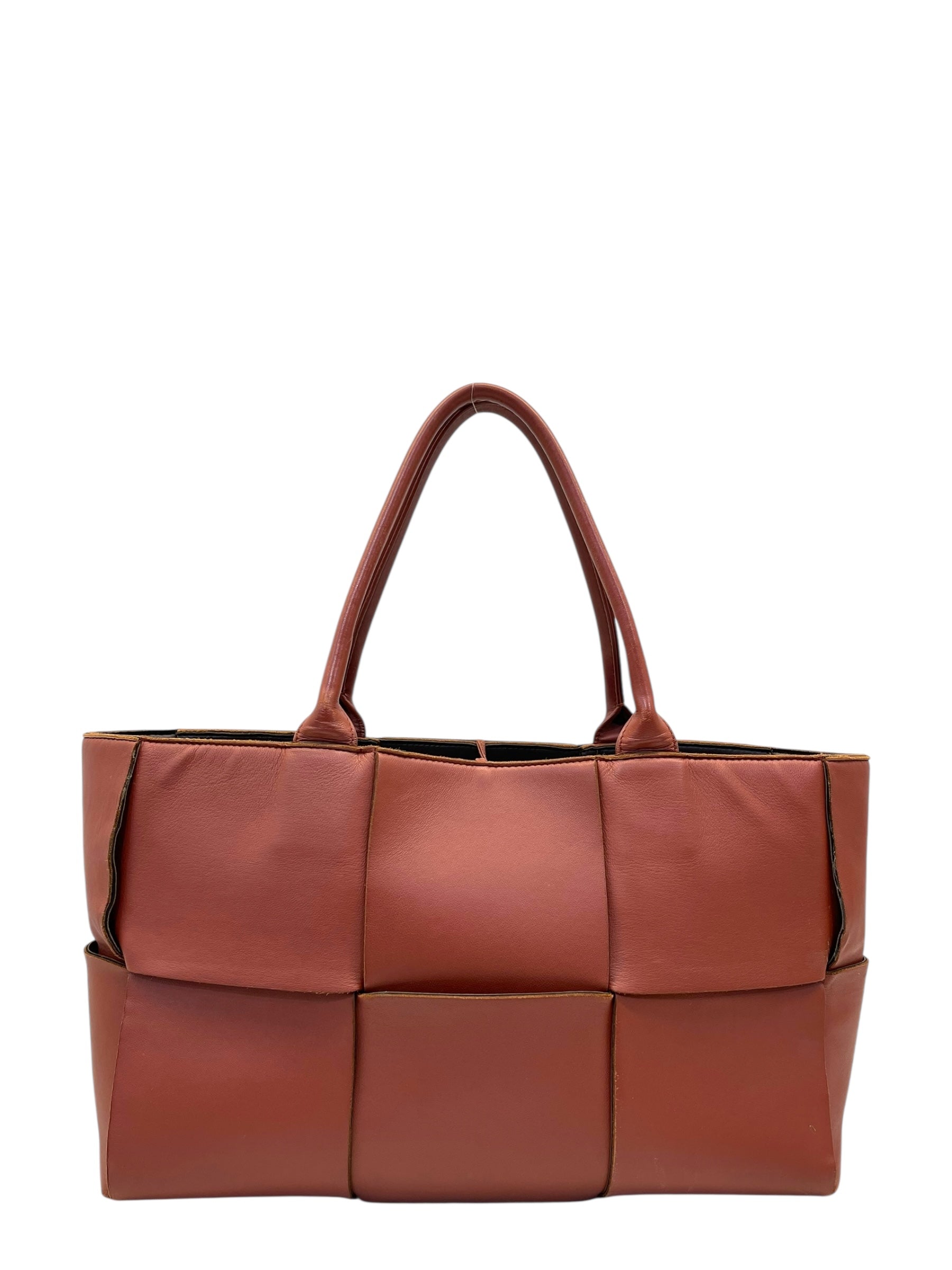 Bottega Veneta Rust Brown Leather Arco Tote Bag