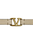 Valentino Vlogo Leather Gold Tone Bracelet