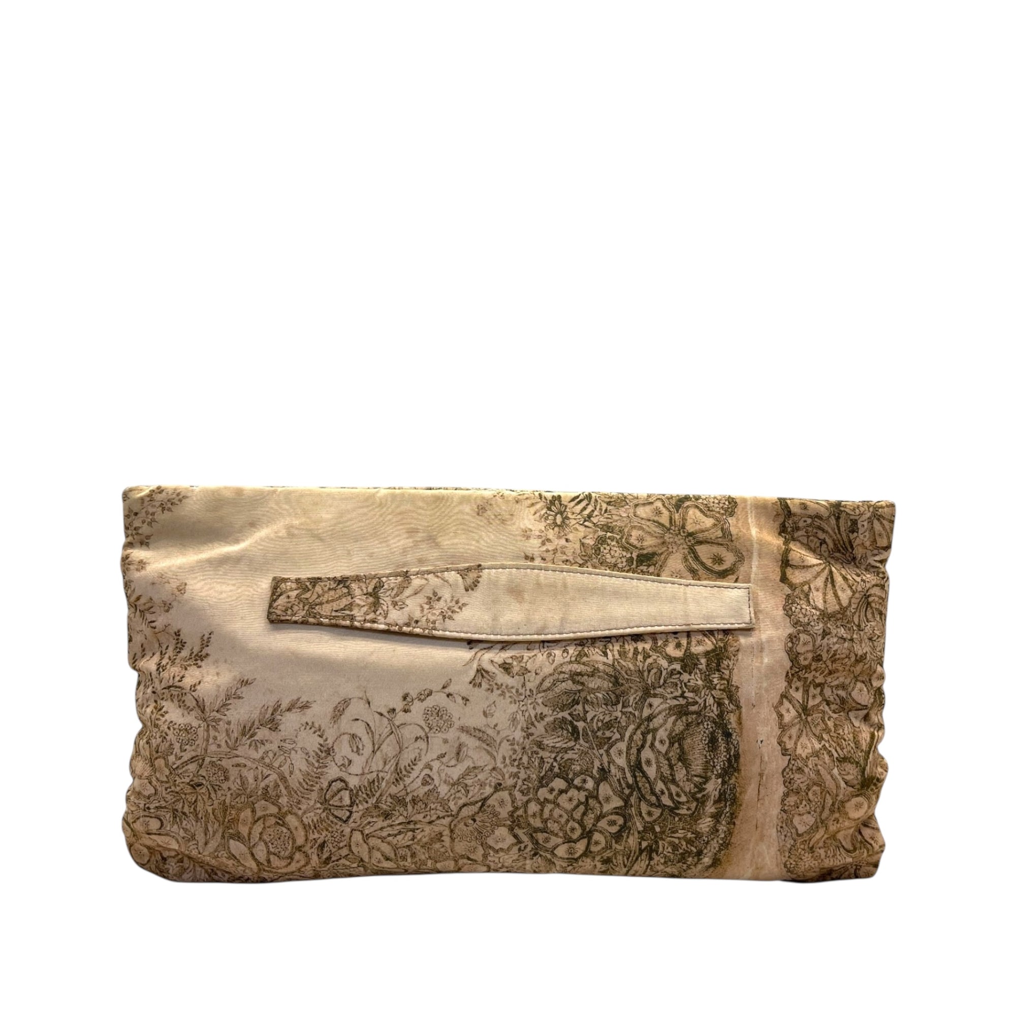 Prada Silk Faille Oversized Floral Zip Clutch Cipria