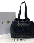 Dior Black Calf Leather Macrocannage To Jules Large Tote Bag
