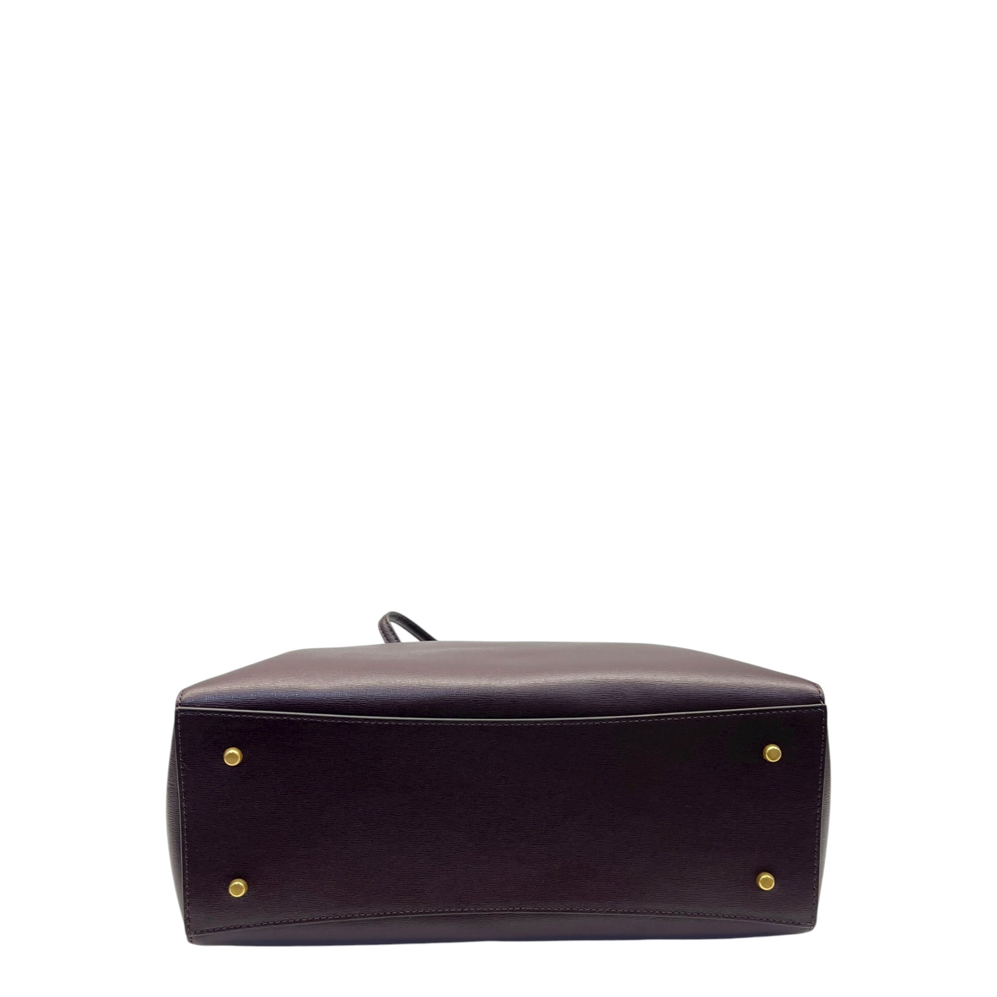 Tory Burch Burgundy Leather Emerson Tote Bag