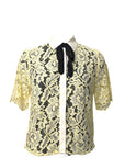 SANDRO Amarine Floral Mesh Short Sleeve Shirt Size S
