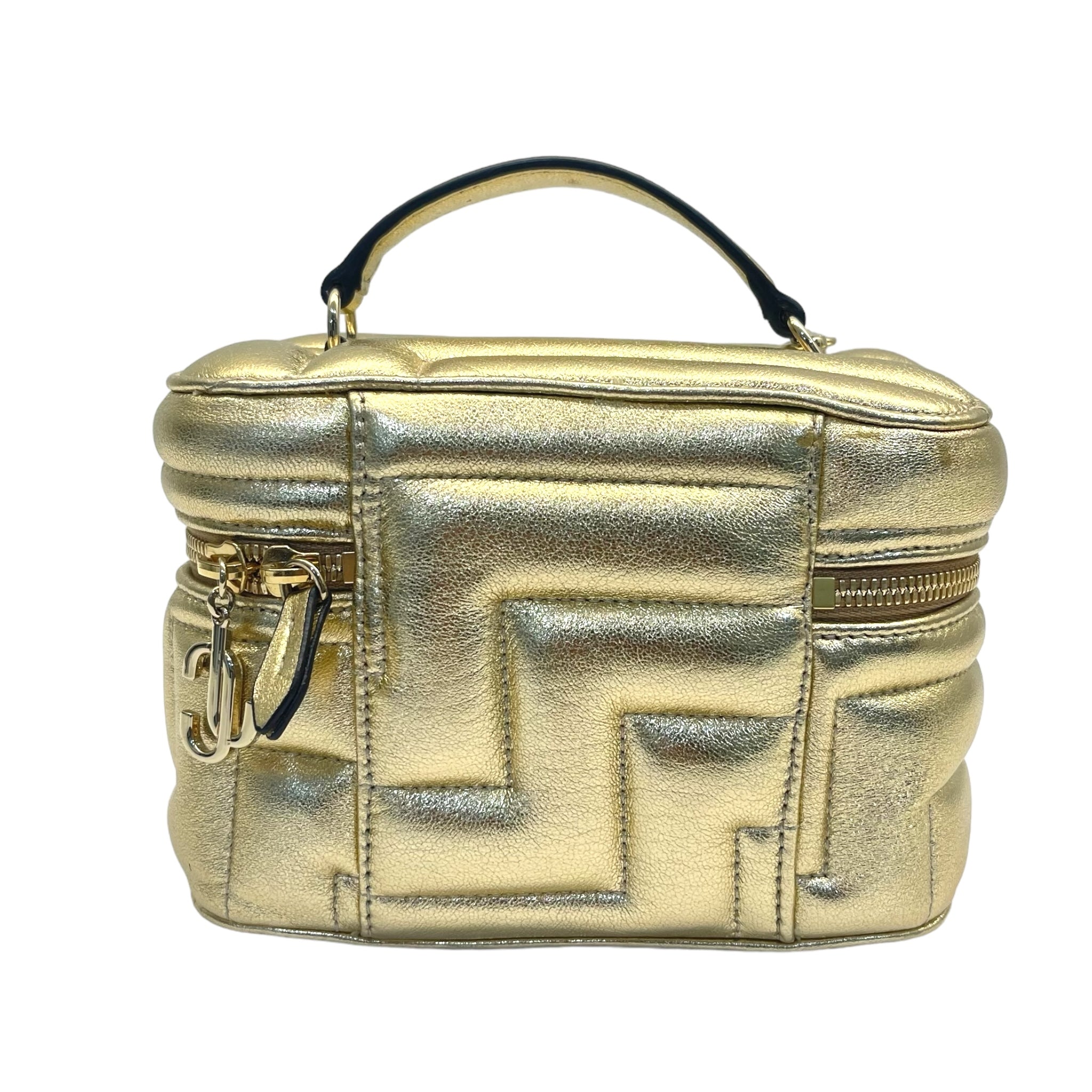 Jimmy Choo Gold Quilted Nappa Leather Vanity Case