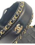 Chanel Black CC Chain Slides Sandal EU 41C