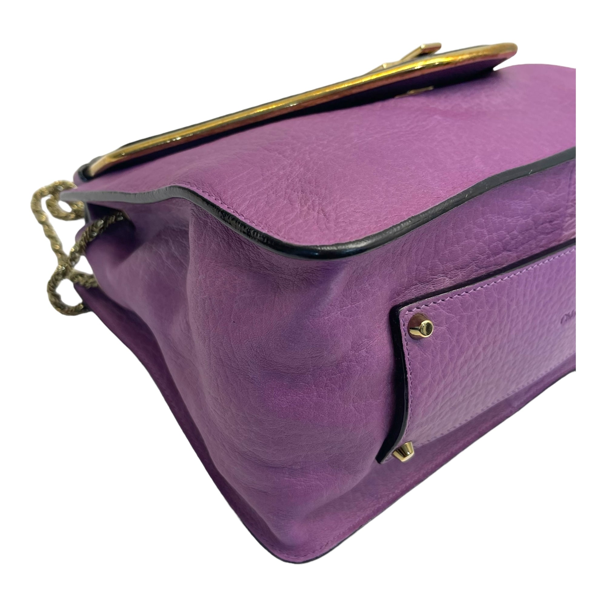 Chloe Purple Leather Medium Sally Flap Shoulder Bag