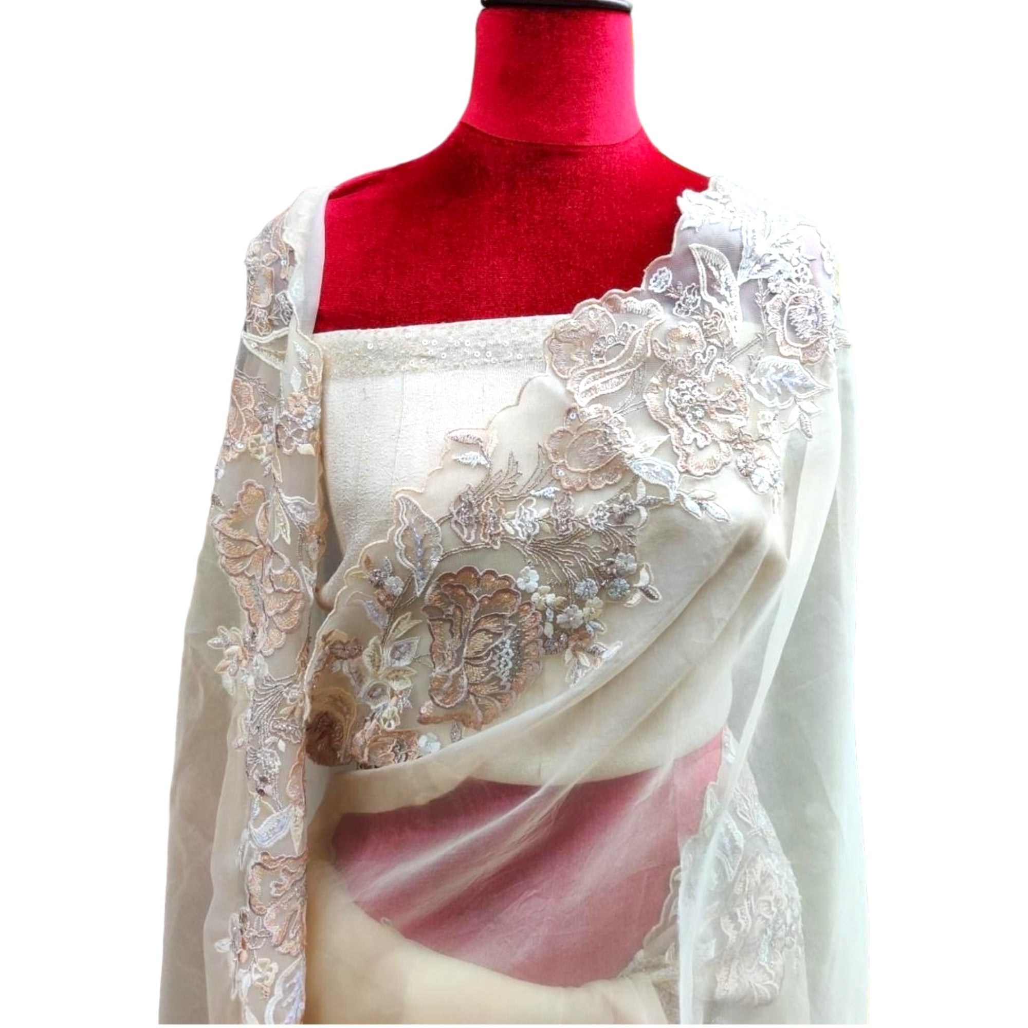 Shyamal & Bhumika White Saree