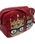 Dolce & Gabbana Red Crown Men Patch Crossbody