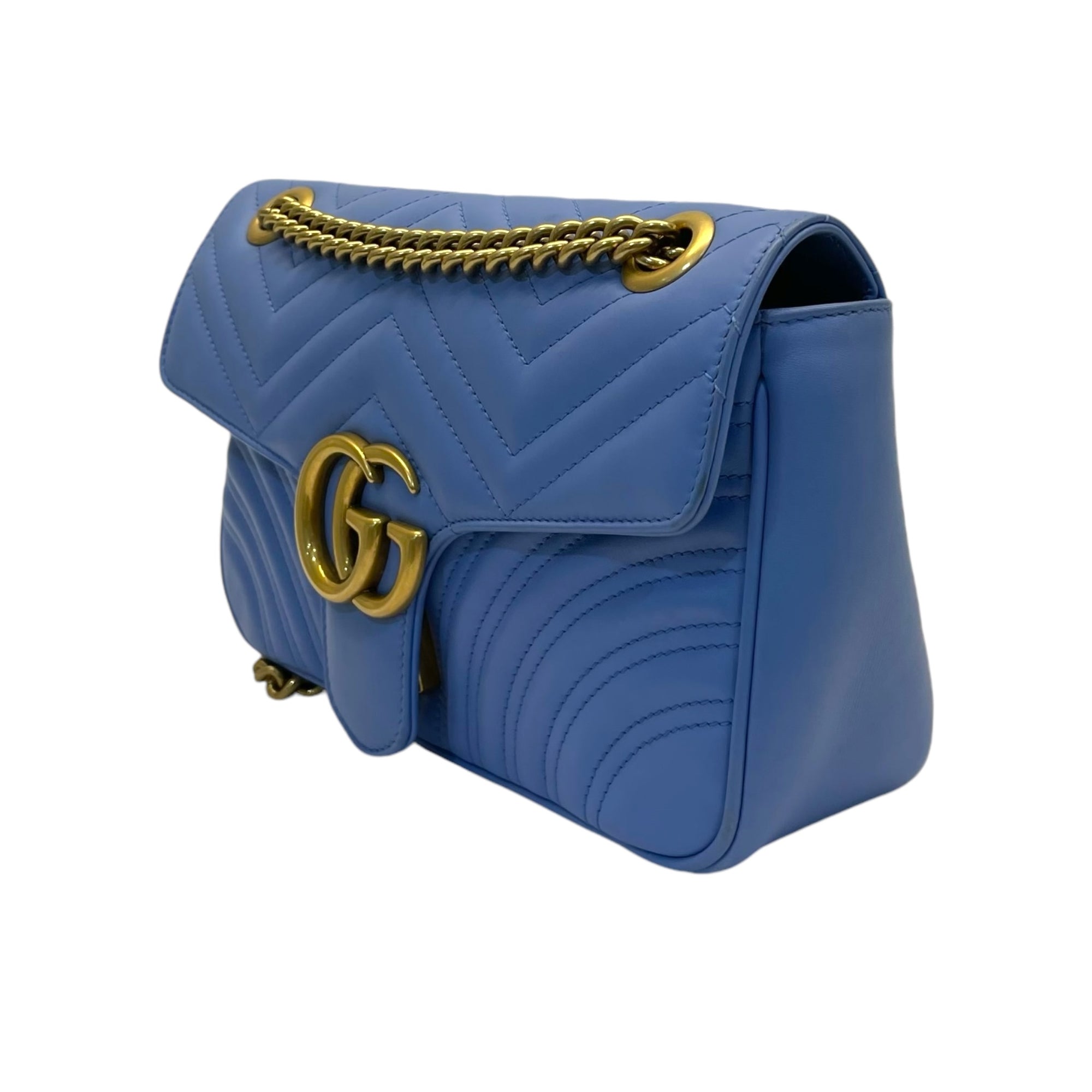 Gucci Leather GG Marmont Matelasse Shoulder Bag