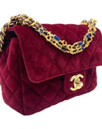 Chanel Red Velvet Flap Mini