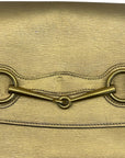 Gucci Gold Metallic Leather Horse Bit Clutch