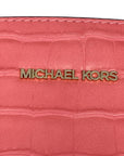 Michael Kors Peach Croc Embossed Leather Mercer Tote Bag