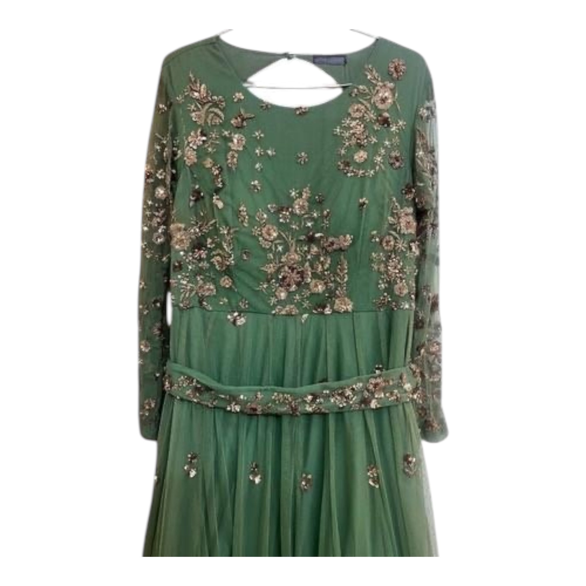 Astha Narang Green Net Anarkali Set Size M