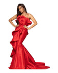 Ohaila Khan Red Ruffle Gown