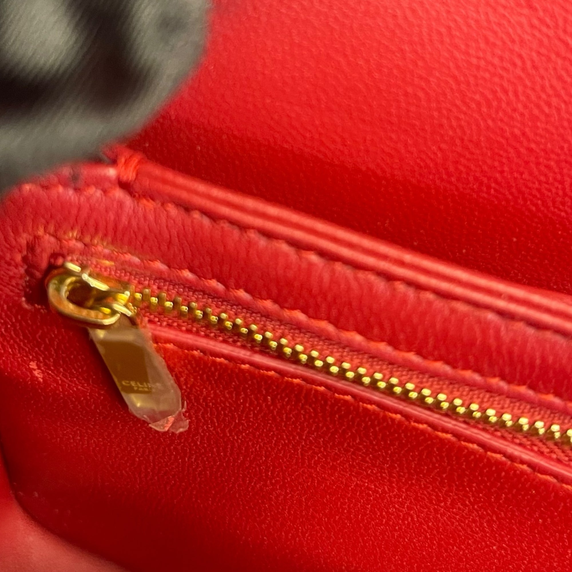 Celine Red Calfskin Leather Crossbody Bag