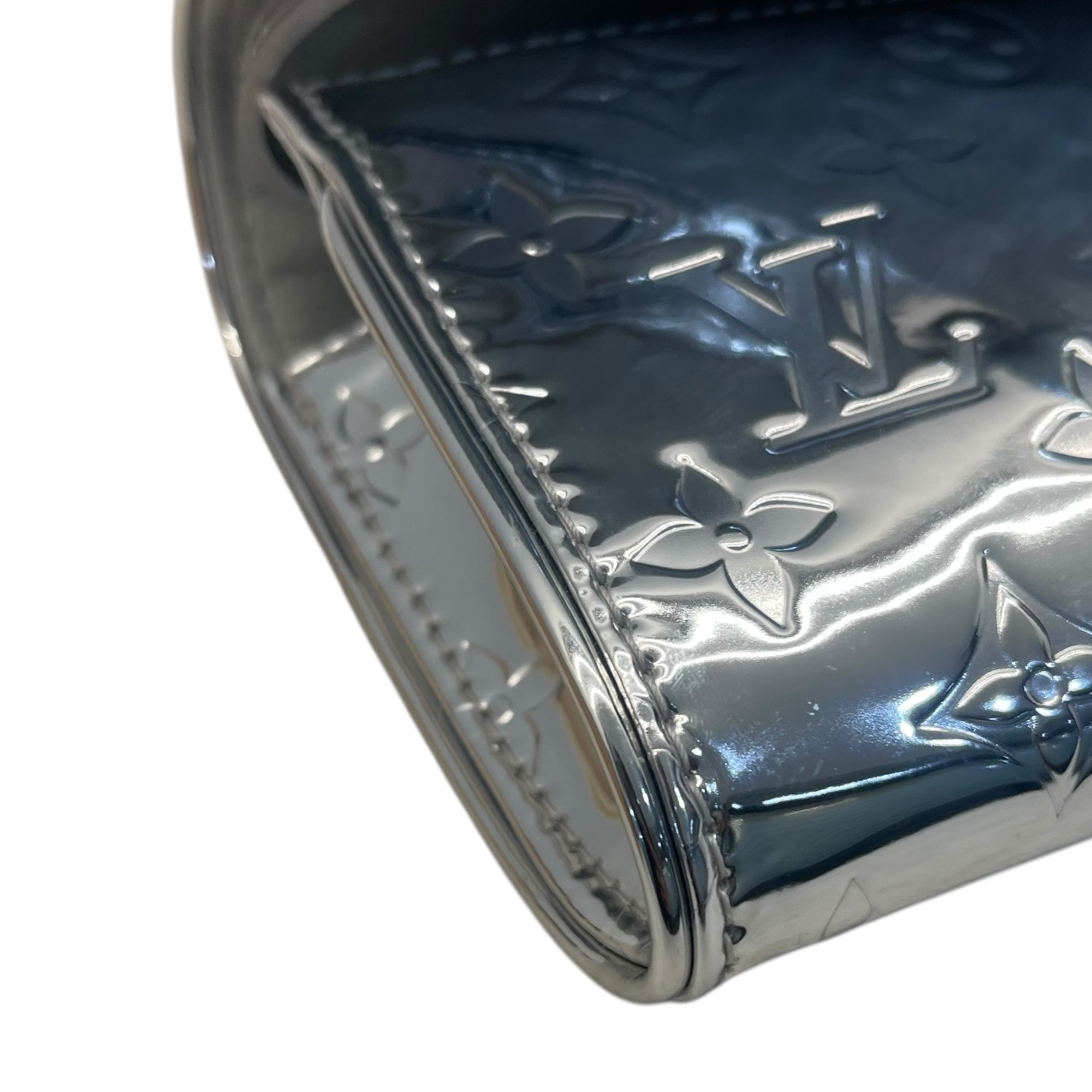 Louis Vuitton Silver Pochette Twin Patent Leather