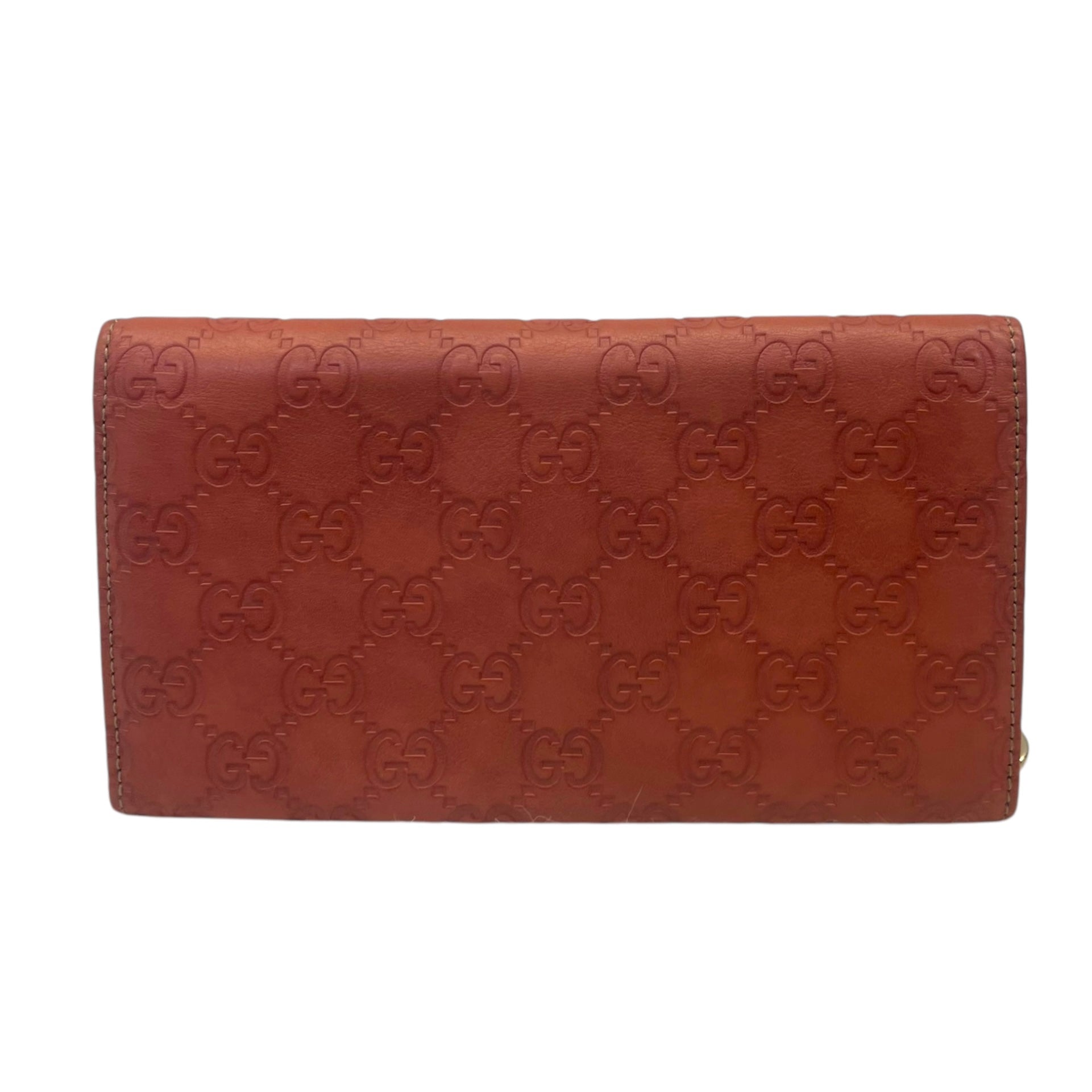 Gucci Continental Wallet in Orange Leather