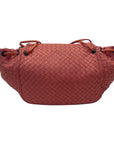 Bottega Veneta Cinnamon Brown Intrecciato Leather Drawstring Flap Crossbody Bag