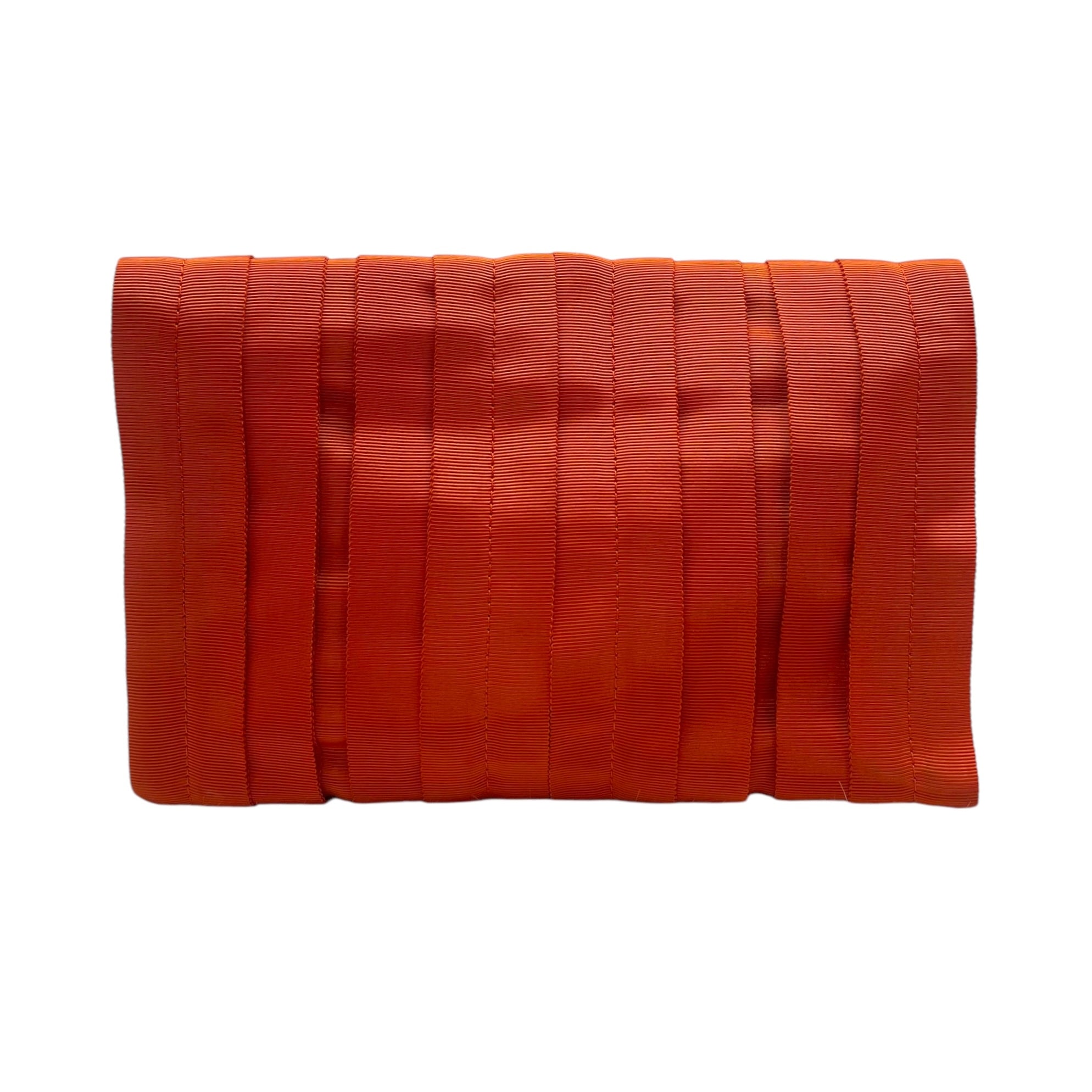 Anya Hindmarch Bright Orange Clutch Bag with Grosgrain Ribbon