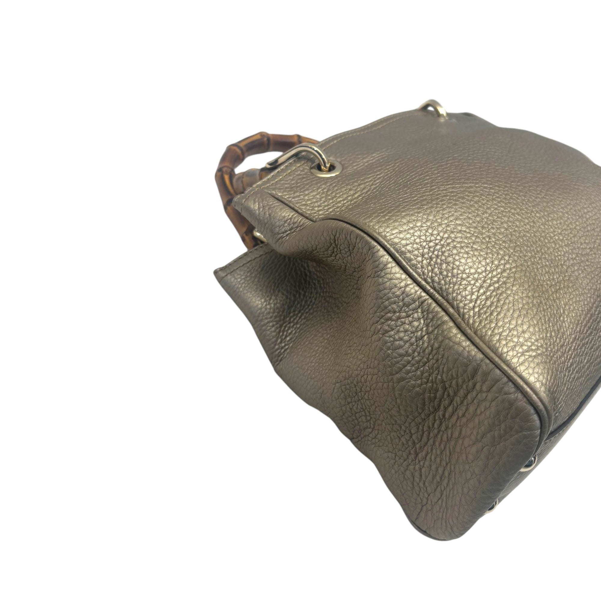 Gucci Metallic Beige Leather Bag