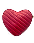 Gucci Red Leather Interlocking G Mini Heart Shoulder Bag