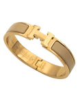 Hermes Clic Clac H Enamel Gold Plated Bracelet
