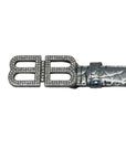 Balenciaga Women's BB Hourglass Silver Embellished Belt