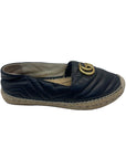 Gucci Black Leather GG Marmont Espadrilles EU 38.5
