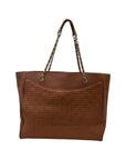 Tory Burch Brown Embossed Leather Bryant East West Tote Bag