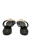 Chanel Cream/Black Jelly Camellia Thong Sandals EU 36