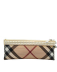 Burberry Long Nova Check Checked Studded Trim Clutch