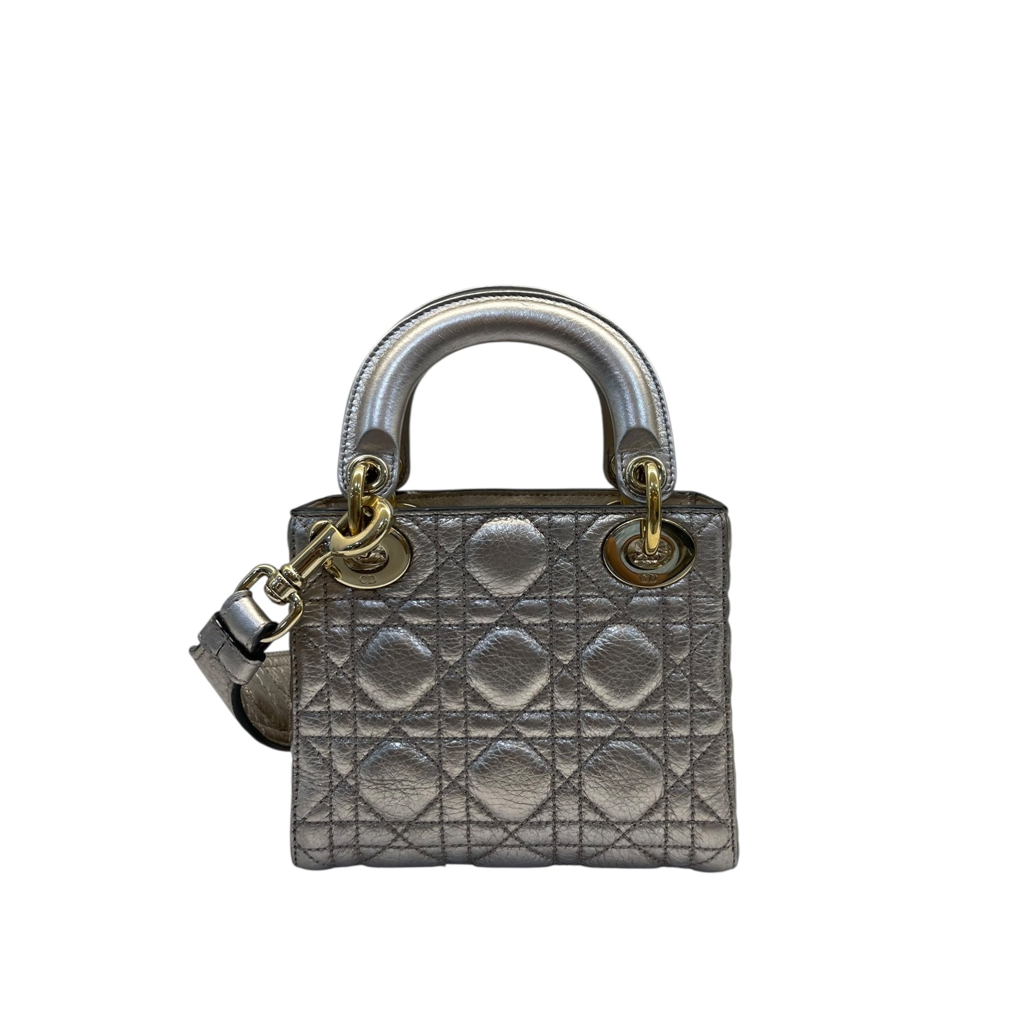 Christian Dior Mini Lady Dior Metallic Cannage Bag