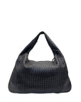 Bottega Veneta Black Intrecciato Woven Leather Maxi Veneta Hobo Bag