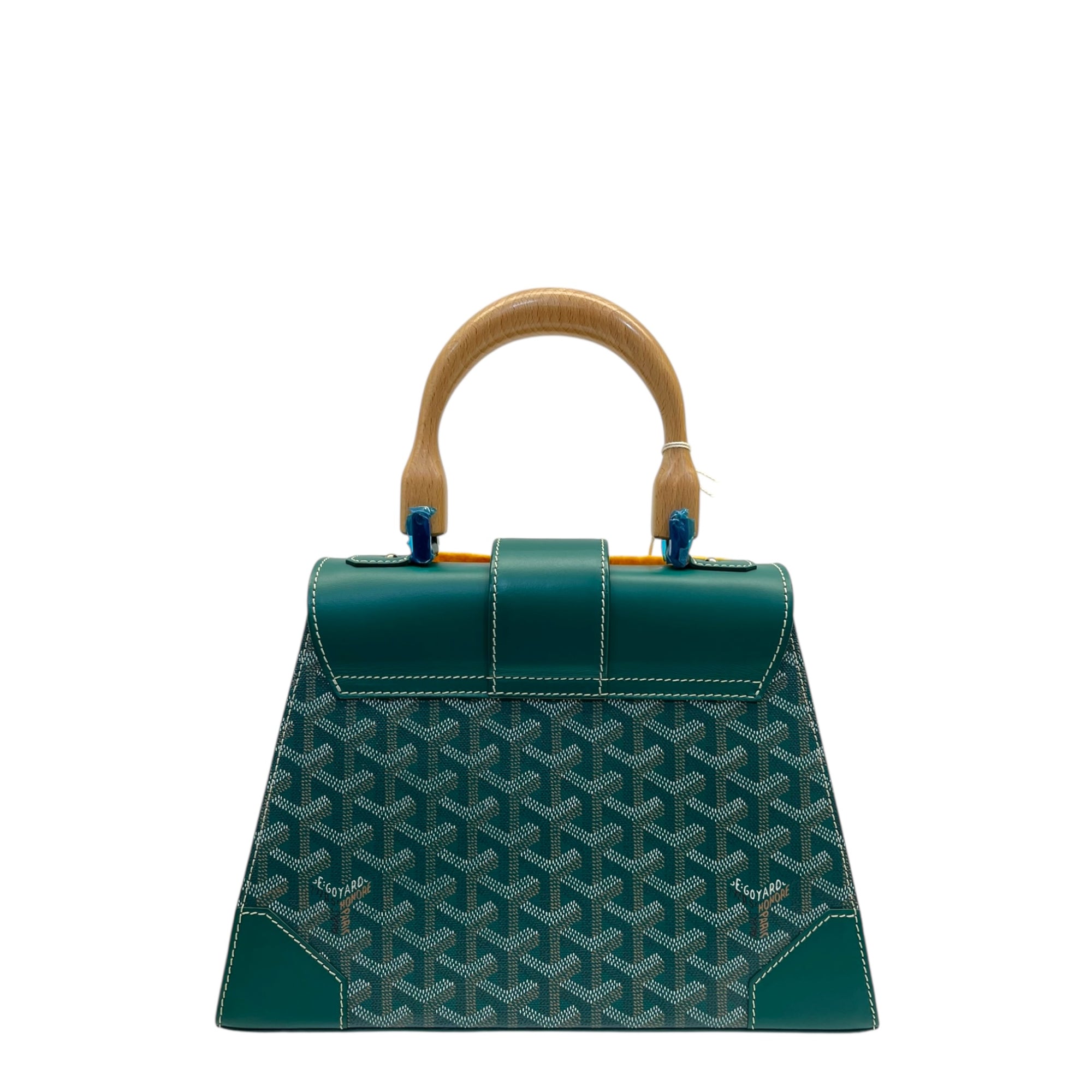 Goyard Green Coated Canvas and Leather PM Saigon Top Handle Bag