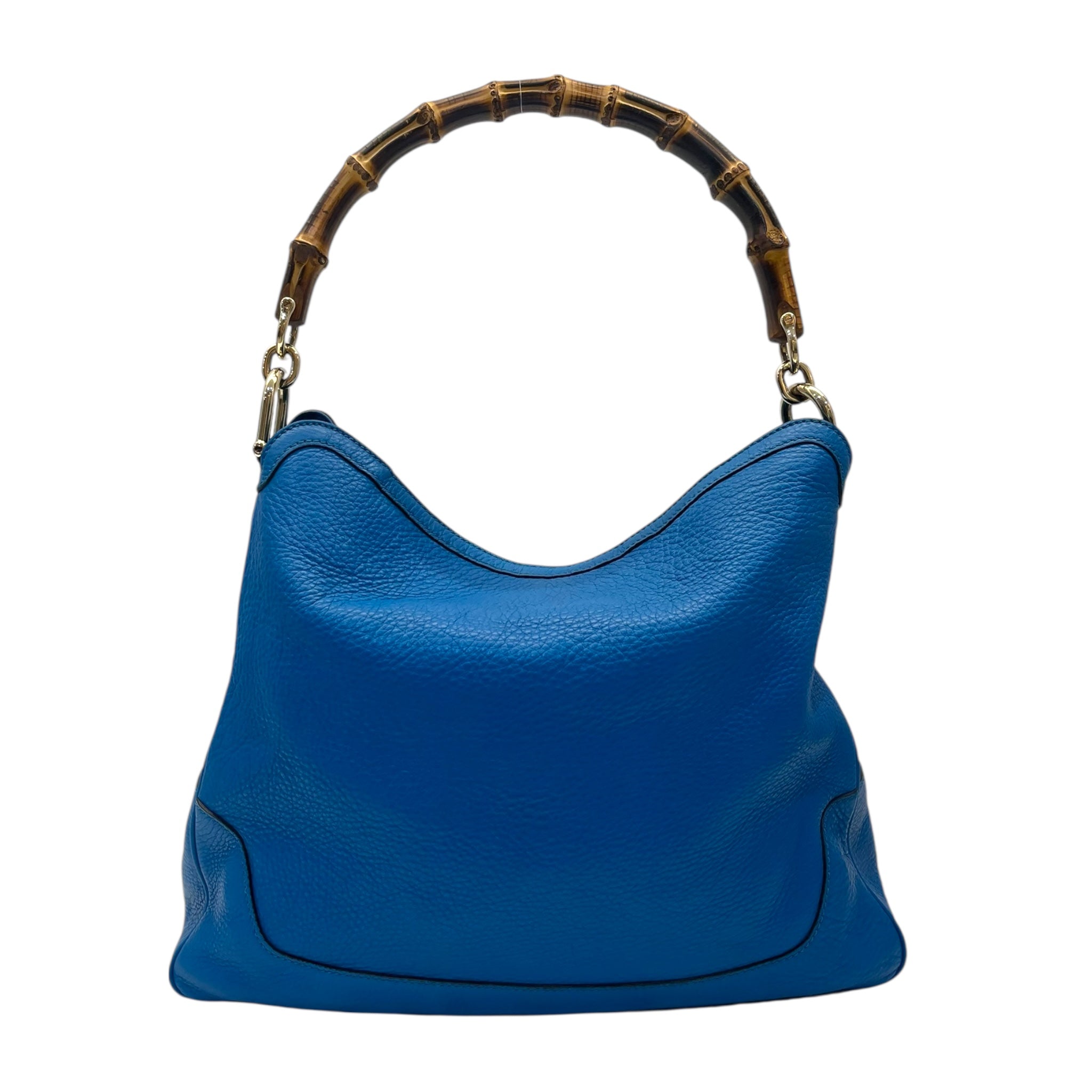 Gucci Blue Leather Medium Diana Bamboo Shoulder Bag
