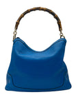 Gucci Blue Leather Medium Diana Bamboo Shoulder Bag